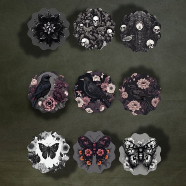 Skrapbok Ephemera-märkre för gotiska skal och Kryp (Skapare uppladdad)