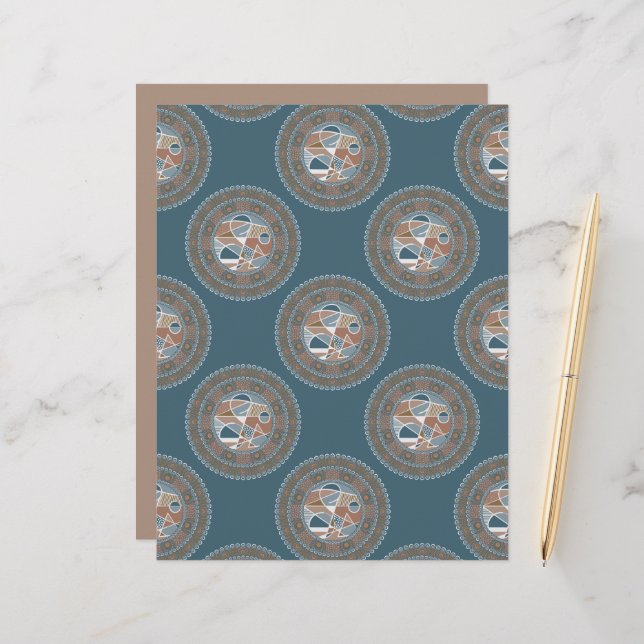 Skrapbok för abstrakt med accent Ornate Polka Dot  (Fram/Back In Situ)