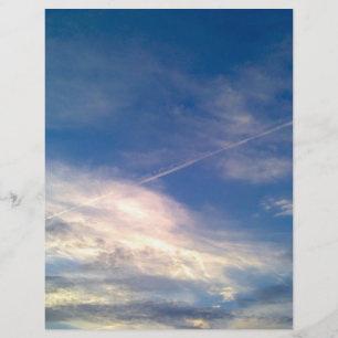 Skrapbok för blå himmel och moln Stil Papper