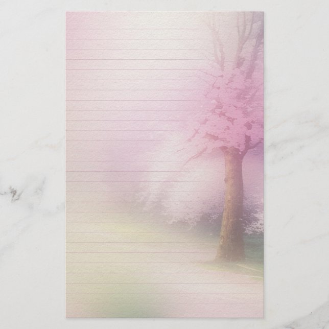 Skrapbok för Blommar av körsbärsverk - förvrängnin Brevpapper (Framsida)