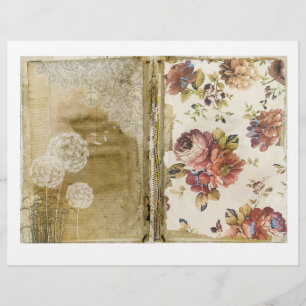 Skrapbok för blommigt Journal Papper