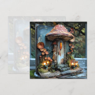Skrapbok för Cottagecore Mushroom Blue Bok Journal Inbjudningar