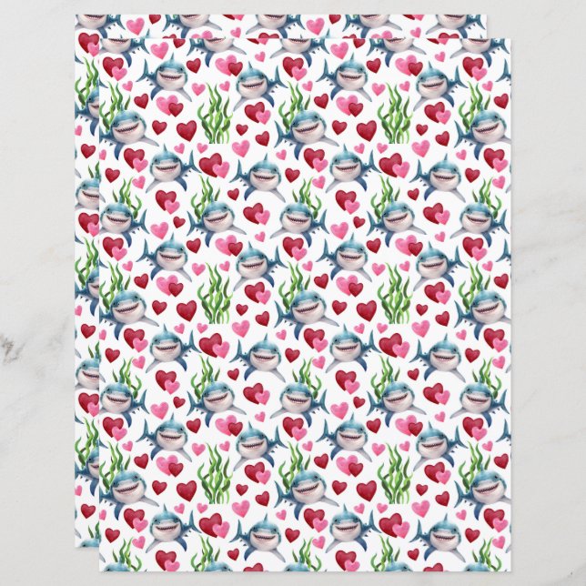 Skrapbok för delade Valentineser Papper (Fram/baksida)