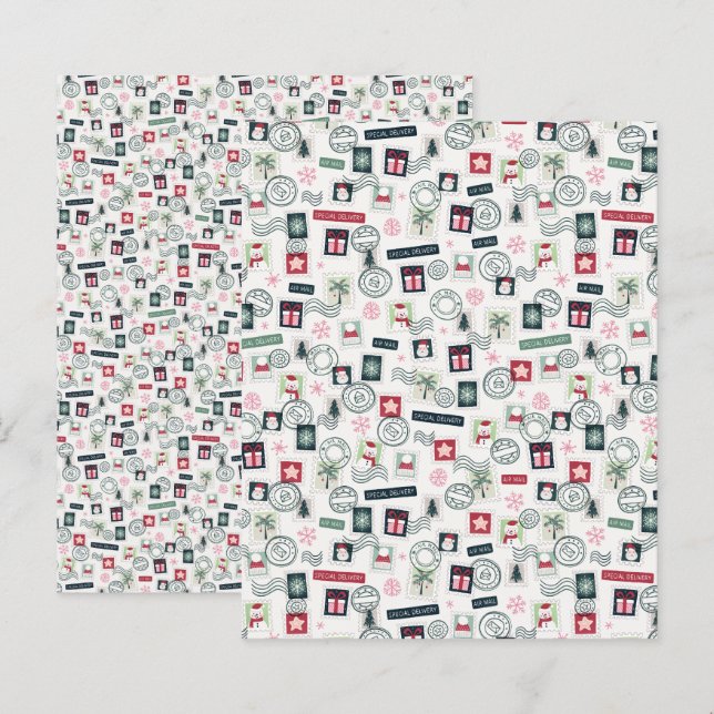 Skrapbok för Frimärke för julpost Papper (Fram/baksida)