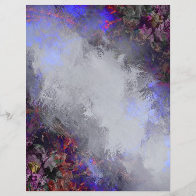 Skrapbok för grått och Lavender Grunge Ram Papper (Framsida)