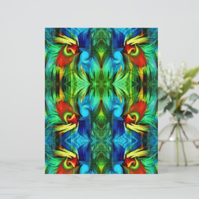 Skrapbok för Grönt av färgade penseldrag Abstrakt  (Stående Fram)