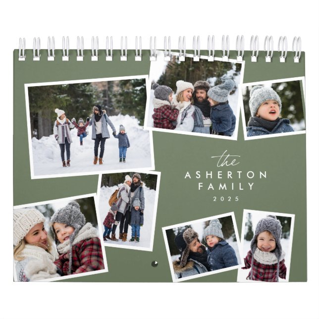 Skrapbok för grönt av fotokollage kalender (Omslag)