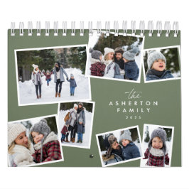 Skrapbok för grönt av fotokollage kalender