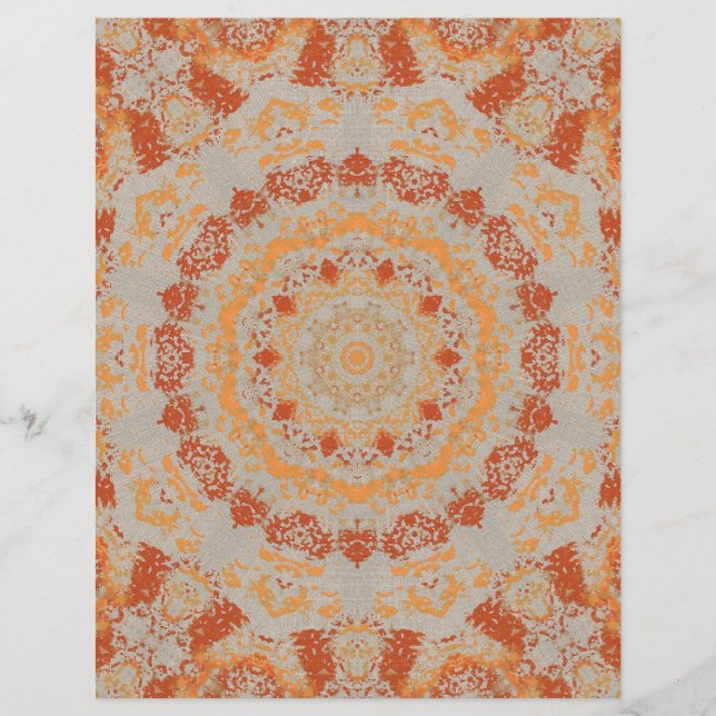 Skrapbok för hösten Orange Grått Kaleidoscope Möns (Framsida)