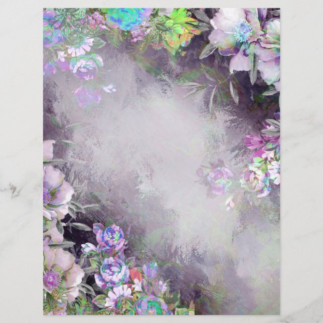 Skrapbok för Lavender Blommigt Ram Papper (Framsida)