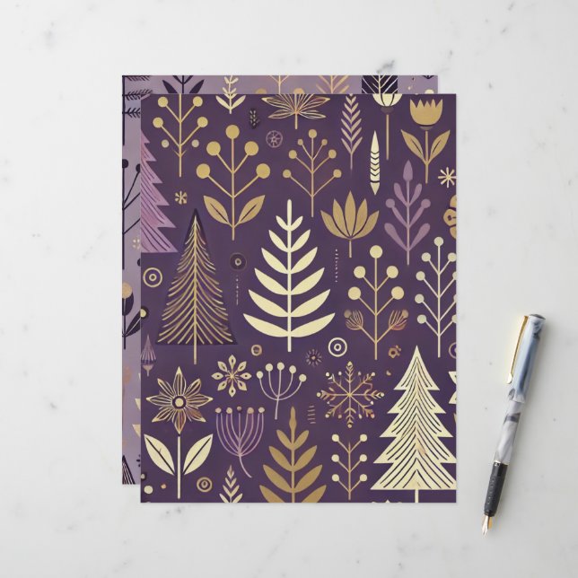 Skrapbok för lila och Guld (Fram/Back In Situ)