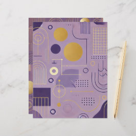 Skrapbok för lila och Guld Scandinavian Mönster