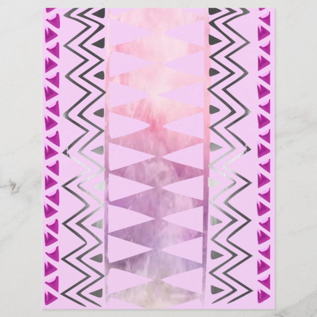 Skrapbok för lila och Rosa Abstrakt Papper (Framsida)