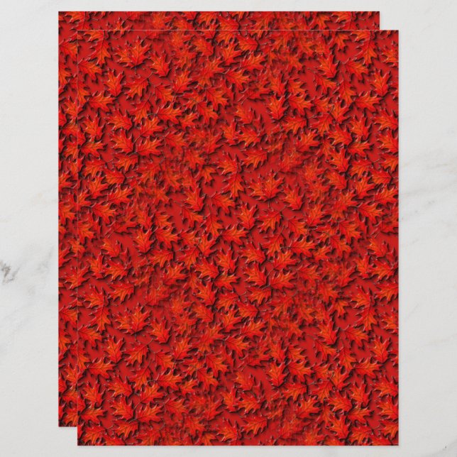 Skrapbok för Oak Löv Natature Art Mönster (Fram/baksida)