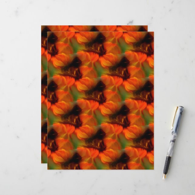 Skrapbok för orange och brun Abstrakt Art Mönster (Fram/Back In Situ)