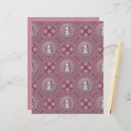 Skrapbok för Rosa Snögubbe Mandala Geo Tile