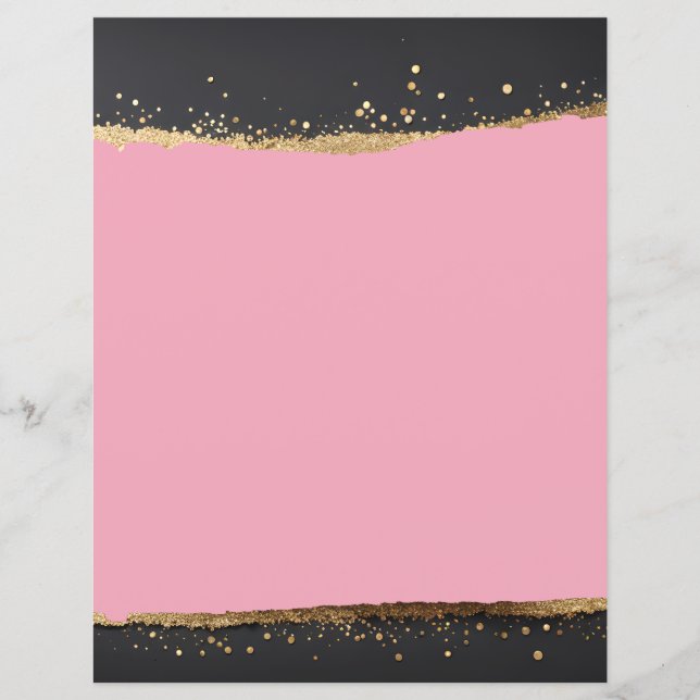 Skrapbok för rosa, svart och Guld Glitter Papper (Framsida)