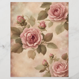 Skrapbok för rosa vintage ro papper