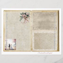 Skrapbok för skräppost för Journal i vintage bröll