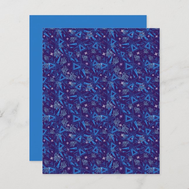 Skrapbok för triangelblåa akvakisklippor för abstr (Fram/baksida)