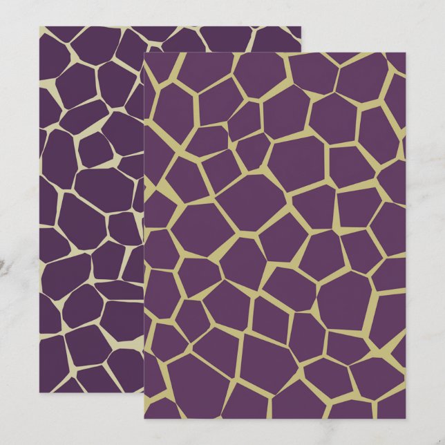 Skrapbok för utskrivbara Lilor och Guld-utskrifter Inbjudningar (Fram/baksida)