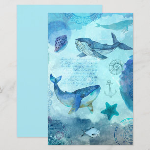 Skrapbok för vintage av ljusblå havets livstid 