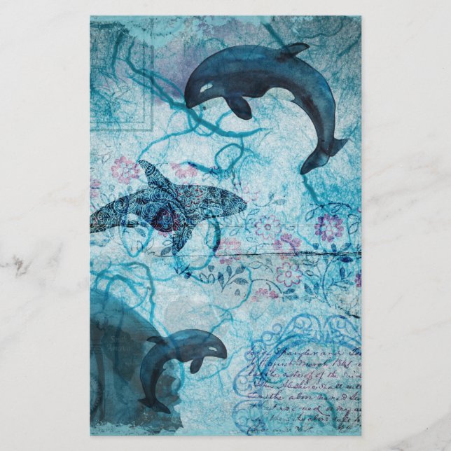 Skrapbok för vintage av marinblått havs (Framsida)