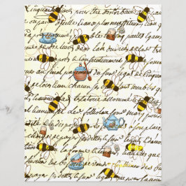 Skrapbok för vintage Bee och Tea Decoupage