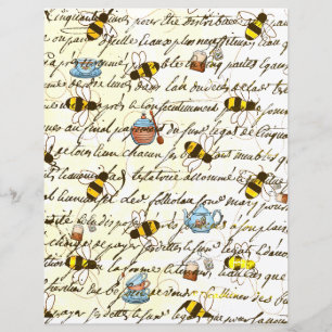 Skrapbok för vintage Bee och Tea Decoupage