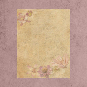 Skrapbok för vintage Blommigt Papper