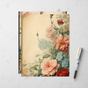 Skrapbok för vintage Blommigt Ramar Papper