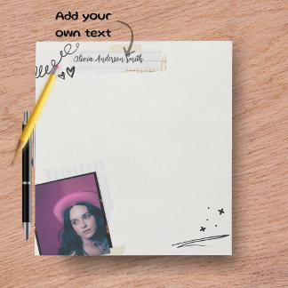 Skrapbok Notepad | Anpassad Foto & Namn Present Anteckningsblock