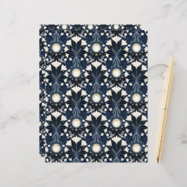 Skrapbok Papper för Blått och Guld Art nouveau Mån