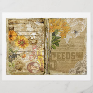 Skrapbok Papper för Garden Junk Journal