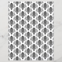Skrapbok Papper för Gotham Black and White Damask