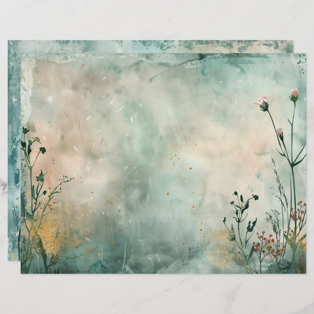 Skrapbok Papper för havets Sjöjungfru Journal (Fram/baksida)