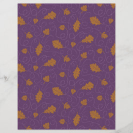 Skrapbok Papper för lila och Guld Falling Löv