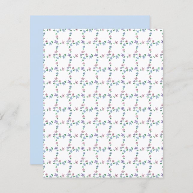 Skrapbok - papper för pastellblått rosa (Fram/baksida)