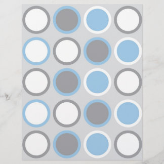 Skrapbok - Papper för Polka Dot Blue Grått Baby