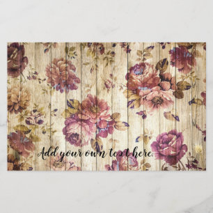 Skrapbok Papper för Rustic Land Rosa ros Journal