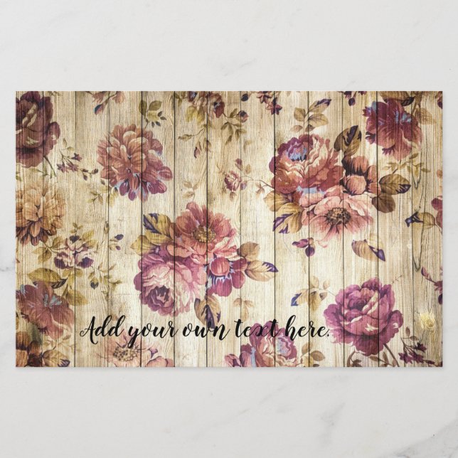 Skrapbok Papper för Rustic Land Rosa ros Journal (Framsida)