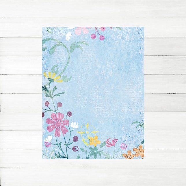 Skrapbok Papper för Vår Blommigt (Spring Floral Scrapbook Paper)