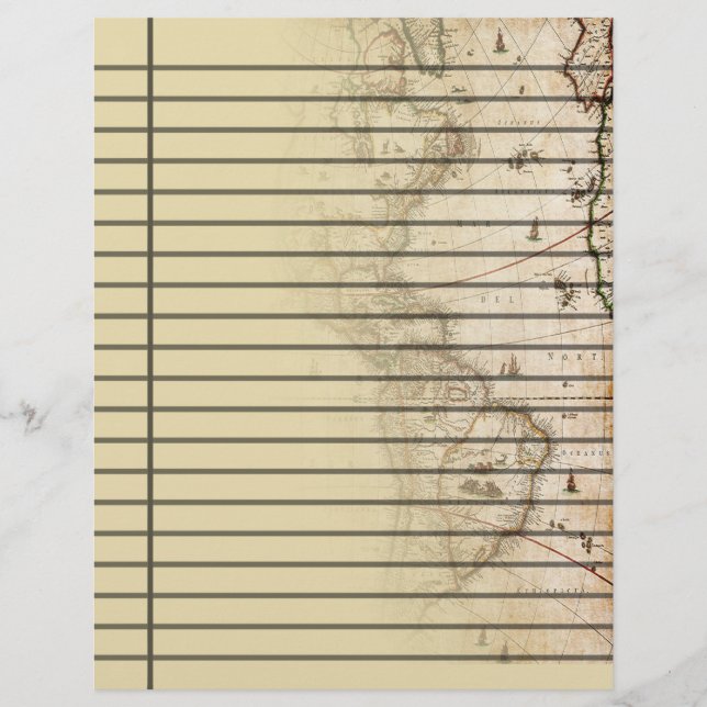 Skrapbok Papper med vintage Karta (Framsida)
