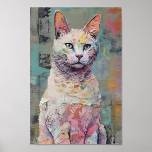 Skrapbok Stil Cat Poster