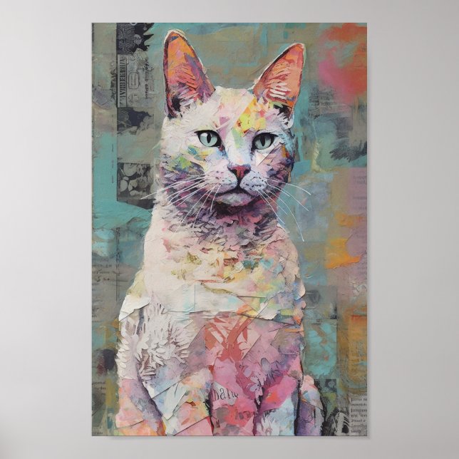 Skrapbok Stil Cat Poster (Framsidan)