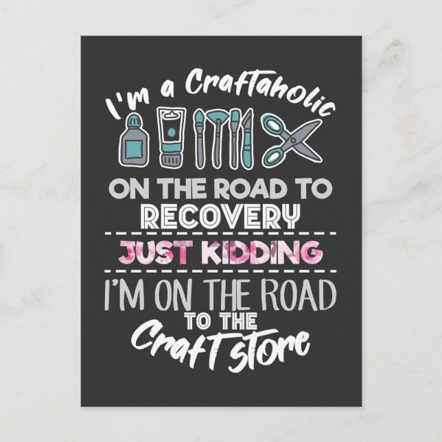 Skrapbokning av beroende, handgjorda Craftaalkohol Vykort (Framsida)