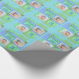 Skrapbokning av blått och Grönt från pojke 3:e föd Presentpapper
