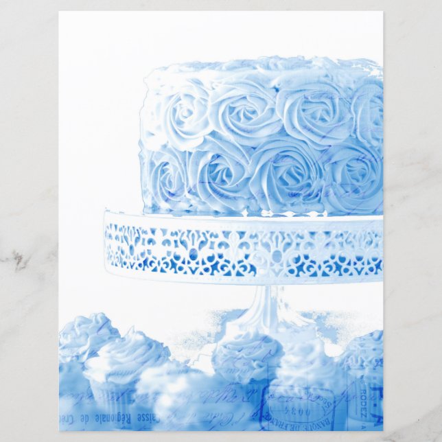 Skrapbokning av vintage med ljusblått födelsedagsk (Framsida)