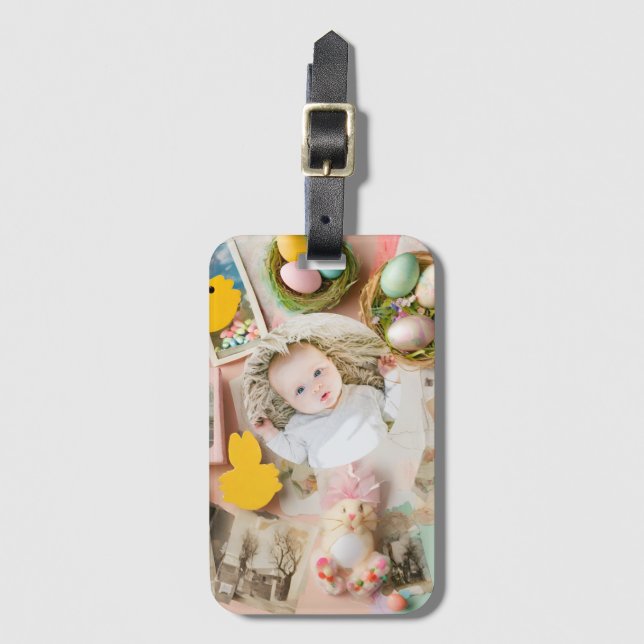 Skrapboksfoto för Cute Påsk Bagagebricka (Framsida vertikal)