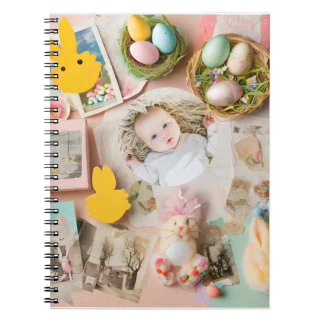 Skrapboksfoto i Cute Modern Påsk Anteckningsbok (Framsidan)